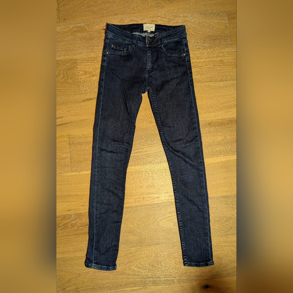 Sézane Le Slim Parfait High Rise Jeans – Dark Wash French Chic Denim | Size 25 - Picture 5 of 7